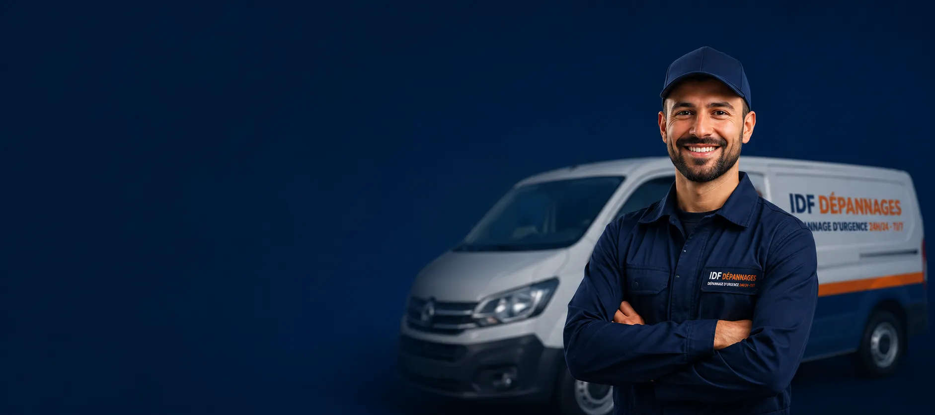 Artisan devant un camion IDF Dépannages